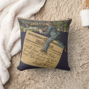 Vintager Weihnachtsbrief Kissen
