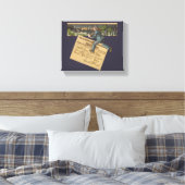 Vintager Weihnachtsbrief Leinwanddruck (Insitu (Schlafzimmer))