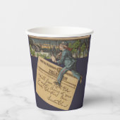 Vintager Weihnachtsbrief Pappbecher (Vorderseite)