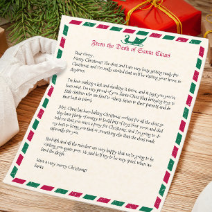 Vintager Weihnachtsbrief von Santa