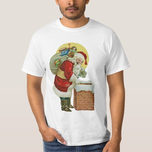 Vintager Weihnachtsdruck T-Shirt (Vorderseite)