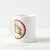 Vintager Weihnachtself mit Pilz Kaffeetasse (Vorderseite Links)