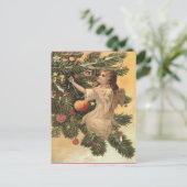 Vintager Weihnachtsengel Feiertagspostkarte (Stehend Vorderseite)