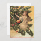 Vintager Weihnachtsengel Feiertagspostkarte (Vorne/Hinten)