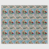 Vintager Weihnachtsengel Geschenkpapier (Flach)