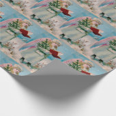 Vintager Weihnachtsengel Geschenkpapier (Ecke)