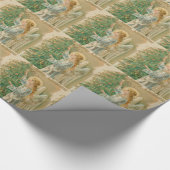 Vintager Weihnachtsengel Geschenkpapier (Ecke)