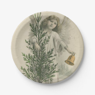 Vintager Weihnachtsengel Pappteller