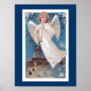 Vintager Weihnachtsengel Poster