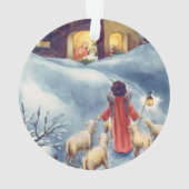 Vintager Weihnachtsengels-SchäferNativity Ornament (Rückseite)