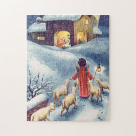 Vintager Weihnachtsengels-SchäferNativity Puzzle