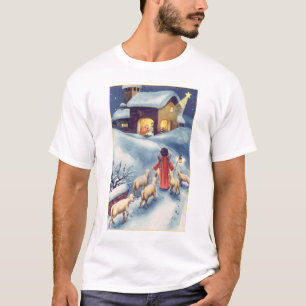 Vintager Weihnachtsengels-SchäferNativity T-Shirt