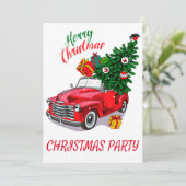 Vintager Weihnachtsfeiertag Einladung (Stehend Vorderseite)