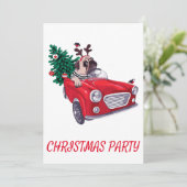 Vintager Weihnachtsfeiertag Einladung (Stehend Vorderseite)