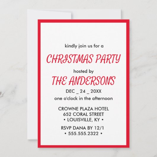 Vintager Weihnachtsfeiertag Einladung (Rückseite)