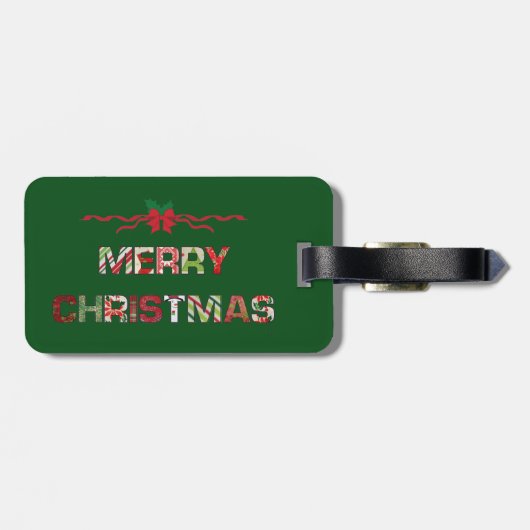 Vintager Weihnachtsfeiertag Gepäckanhänger (Rückseite horizontal)