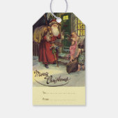 Vintager Weihnachtsfeiertag Geschenkanhänger (Rückseite)