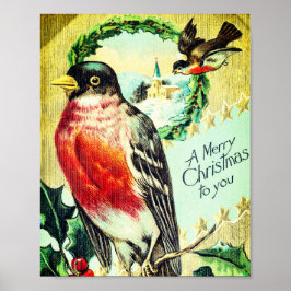 Vintager Weihnachtsfeiertag Poster
