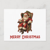 Vintager Weihnachtsfeiertag Postkarte (Vorderseite)