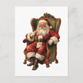 Vintager Weihnachtsfeiertag Postkarte (Vorderseite)