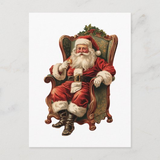 Vintager Weihnachtsfeiertag Postkarte (Vorderseite)