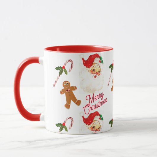 Vintager Weihnachtsfeiertag Tasse (Links)
