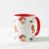 Vintager Weihnachtsfeiertag Tasse (VorderseiteRechts)