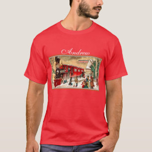 Vintager Weihnachtsfeiertags-Zug T-Shirt