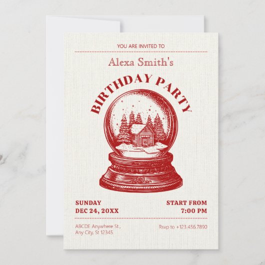 Vintager Weihnachtsgeburt Einladung (Vorderseite)