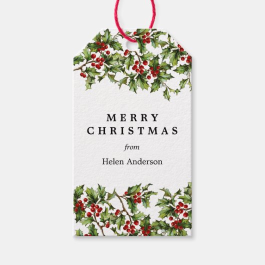 Vintager Weihnachtsgeschenk-Tag Geschenkanhänger (Vorderseite)