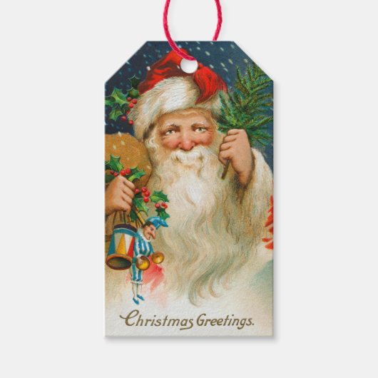 Vintager Weihnachtsgeschenk-Tag Geschenkanhänger (Vorderseite)