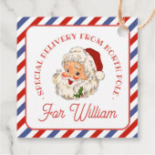 Vintager Weihnachtsgeschenk-Tag Geschenkanhänger (Rückseite)