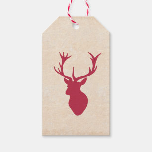 Vintager Weihnachtshirsch Geschenkanhänger