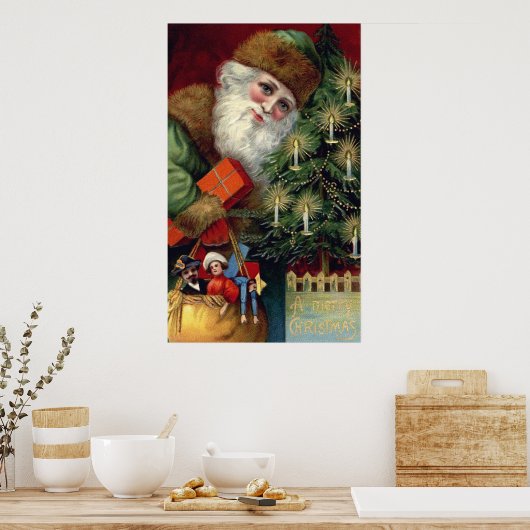 Vintager Weihnachtskalender Poster (Küche)