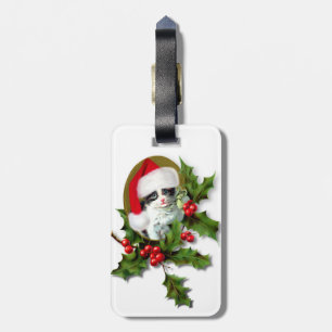 Vintager Weihnachtskitten Gepäckanhänger
