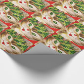 Vintager Weihnachtskitty Geschenkpapier (Ecke)