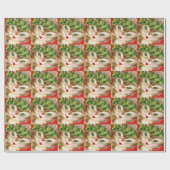 Vintager Weihnachtskitty Geschenkpapier (Flach)