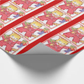Vintager WeihnachtsKitty Geschenkpapier (Ecke)