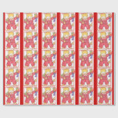 Vintager WeihnachtsKitty Geschenkpapier (Flach)
