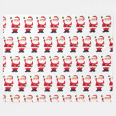 Vintager Weihnachtsklassiker Jolly Red Festival Fleecedecke (Vorderseite (Horizontal))