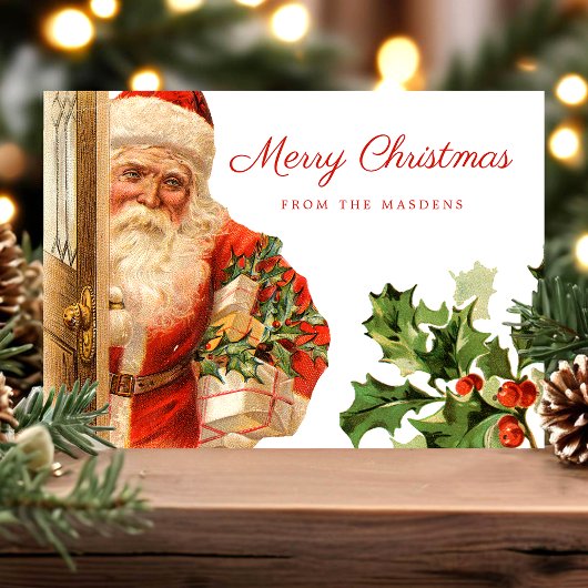 Vintager Weihnachtsklaus Retro Weihnachten Postkarte