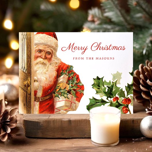 Vintager Weihnachtsklaus Retro Weihnachten Postkarte