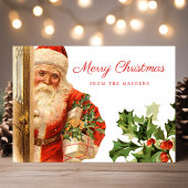 Vintager Weihnachtsklaus Retro Weihnachten Postkarte