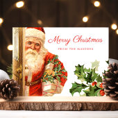 Vintager Weihnachtsklaus Retro Weihnachten Postkarte