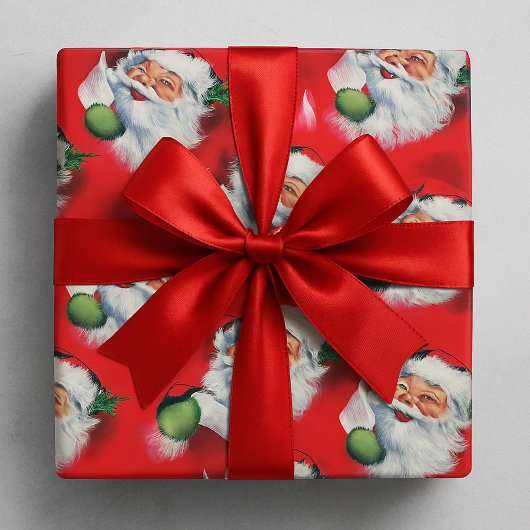 Vintager Weihnachtsklaus überprüft Weihnachtsliste Geschenkpapier