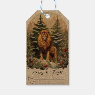 Vintager Weihnachtslion Geschenkanhänger