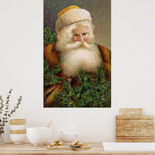 Vintager Weihnachtsmann 11 Poster (Küche)