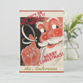 Vintager Weihnachtsmann 21 mit Weihnachtslied Einladung