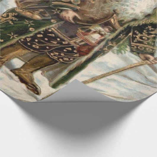 Vintager Weihnachtsmann 3 Geschenkpapier (Ecke)