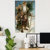 Vintager Weihnachtsmann 3 Poster (Heimbüro)